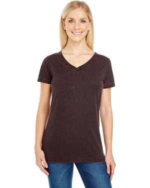 Threadfast Apparel Cross Dye V-Neck T-Shirt - Purple