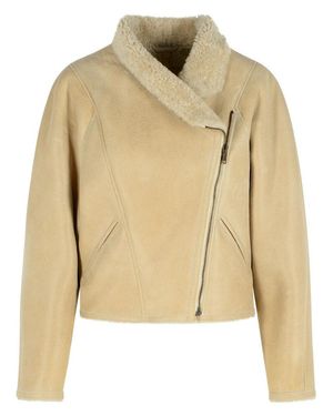 Isabel Marant 'Blondine' Shearling Ecru Jacket - Natural