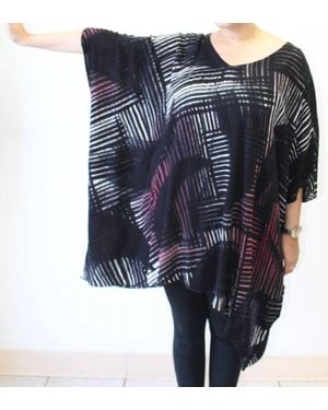 modee Hand Painted Katie Poncho Tunic - Blue