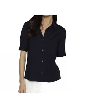 Drew Lotus Button Down Shirt - Black