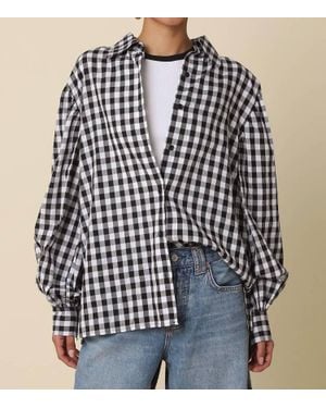 Olivaceous Haley Gingham Button Down Shirt - Blue