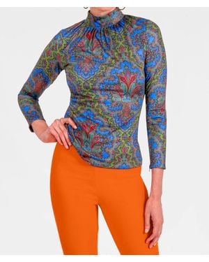 Gretchen Scott Scorching Passion Paisley Hot Top - Blue