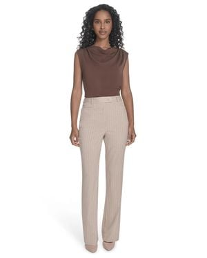 Calvin Klein Pants Toasted Sumac Pinstriped Stretch Modern Fit Pall581 - Natural