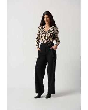 Joseph Ribkoff Belted Wide Leg Pant - Black