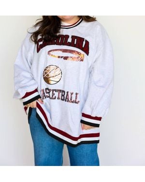 Queen Of Sparkles Garnet & Carolina Basketball Sweatshirt - Blue