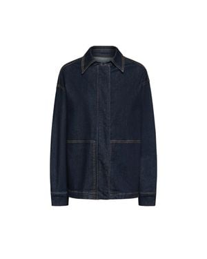 Elena Miro Fluid Rinse Wash Denim Jacket - Blue