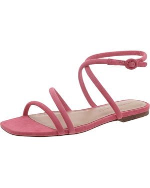 Veronica Beard Maci Leather Square Toe Ankle Strap - Pink