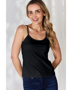 TRUEDAMES Basic Bae Full Size Round Neck Slim Cami - Black