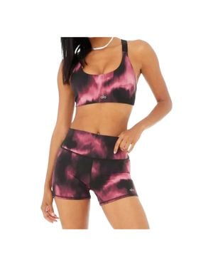 Alo Yoga Vapor Biker S High Waist Active Shorts - Purple