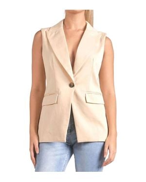 Elan Long With Lapel Vest - Natural