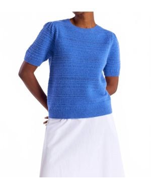 Brodie Cashmere Textured Taylor Cashmere Tee - Blue