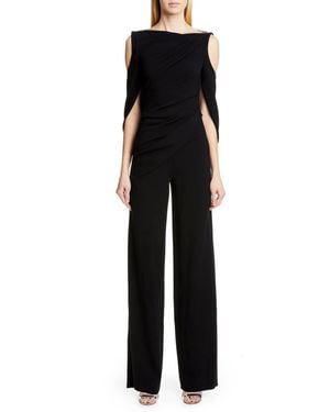Talbot Runhof Pigalle Crepe Lace Jumpsuit - Black