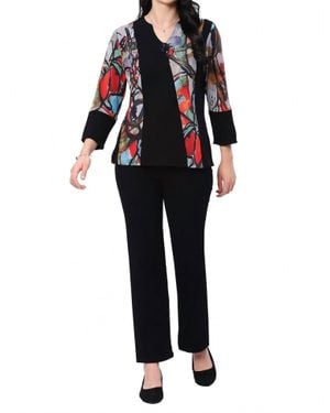 parsley & sage Dylan V-Neck Top - Black
