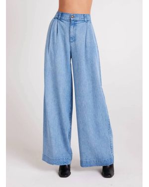 Bella Dahl Pleated Wide Leg Trouser - Blue