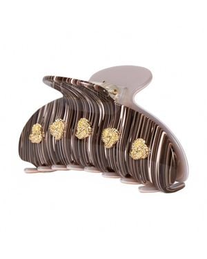 Lele Sadoughi Duo Knotted Large Claw Clip - Brown