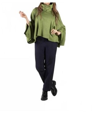 Pure Essence Poncho With Scarf - Green