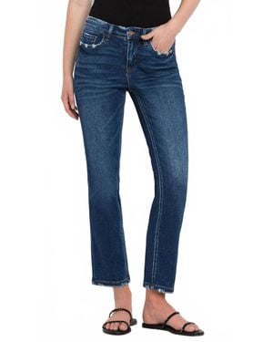 Flying Monkey Mid Rise Ankle Slim Straight Jean - Blue
