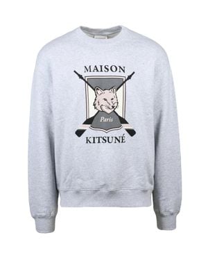 Maison Kitsuné Cotton Graphic Sweatshirt - Gray