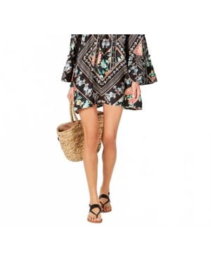 Nanette Lepore Diamond Vines Off The Shoulder Tunic Cover Up - Black
