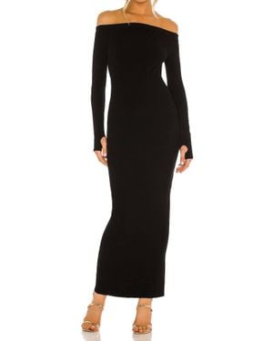 Michael Costello Off Shoulder Bodycon Maxi Dress - Black
