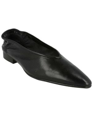 BY FAR Carre Leather Flat - Black