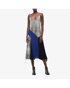 Cushnie Midi Shift Dress Sleeveless V-Neck Pullover Red117 - Blue