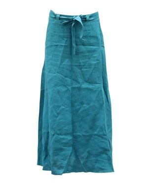 Simon Miller Linen Tie-Waist Midi Skirt - Blue