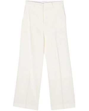 Lanvin High-Waisted Wide-Leg Pants With Front Pleats - White