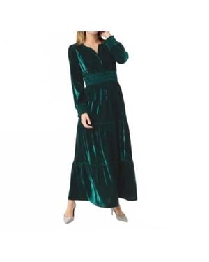 Coco + Carmen Brigid Velour Dress - Green