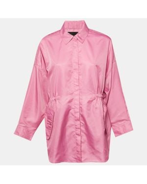 Maje Nylon Oversized Windbreaker Shirt - Pink