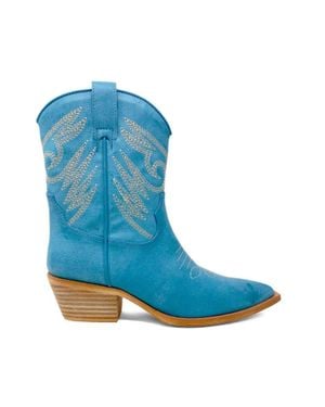 Shu Shop Zahara Cowboy Boot - Blue