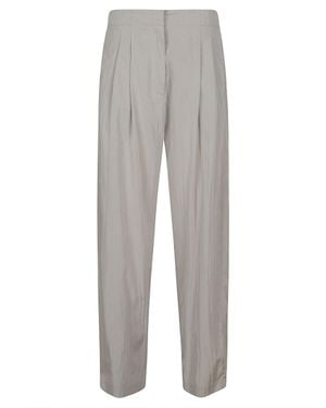The Row Iven Pant Straight-Leg Pleated Pants - Gray