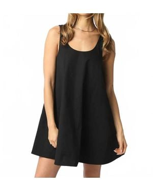 Olivaceous Ariel Sleeveless Swing Mini Dress - Black