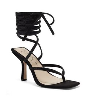 Jessica Simpson Kelsa2 Faux Suede Strappy Evening Sandals - Black