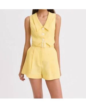 Matthew Bruch Collard V-Neck Vest - Yellow