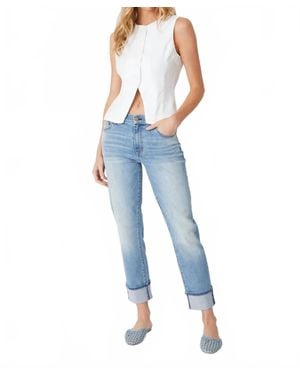 Level 99 Jessie Wide Cuff Slim Jean - Blue