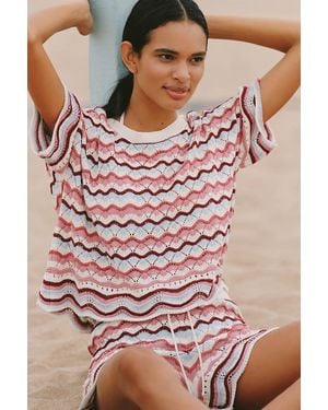 LSPACE Sun Chaser Crochet Crop Top - Pink