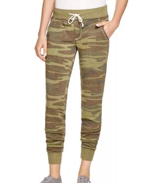Alternative Apparel Printed Fleece Jogger Pants - Green