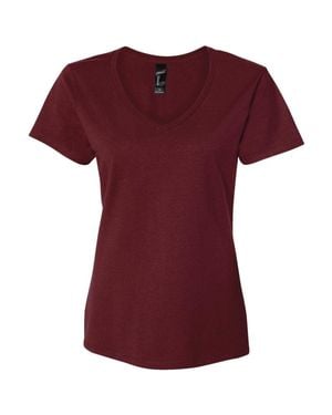 Hanes Perfect-T V-Neck T-Shirt - Red