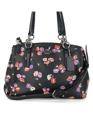 COACH Used Leather Handbag F37421 2Way - Black