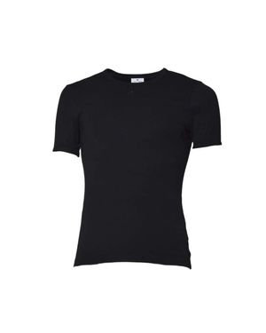 Courreges Cotton Signature Contrast T-Shirt - Black