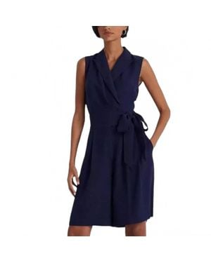 Ralph Lauren Georgette Sleeveless Romper - Blue