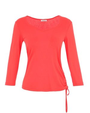 Dolcezza Ruched Side Tie Top - Red