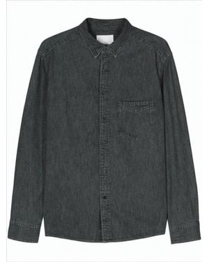 Isabel Marant Washed Long-Sleeve Shirt With Classic Collar - Black