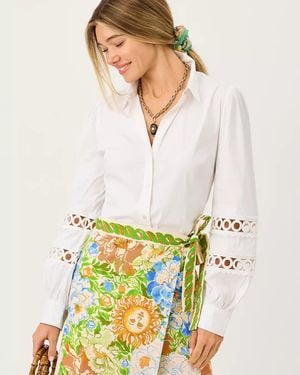 Lilly Pulitzer The Lace Inset Lilly Shirt - White