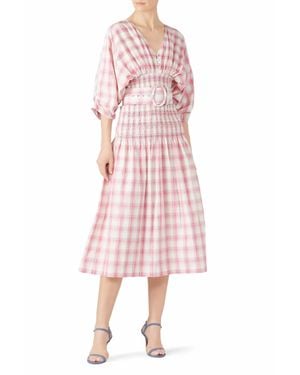 Nicholas Smocked Panel Dress - Pink