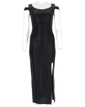 JOSHE Midi Dress With Off-Shoulder Design - Black