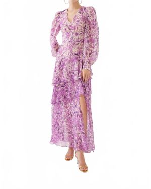 Exquise Imogen Ruffle Flowing Maxi Dress - Pink