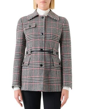 Akris Punto Belted Plaid Jacket - Gray