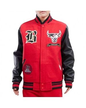 Pro Standard Nba Chicago Bulls Pro Prep Wool Varsity Jacket - Red